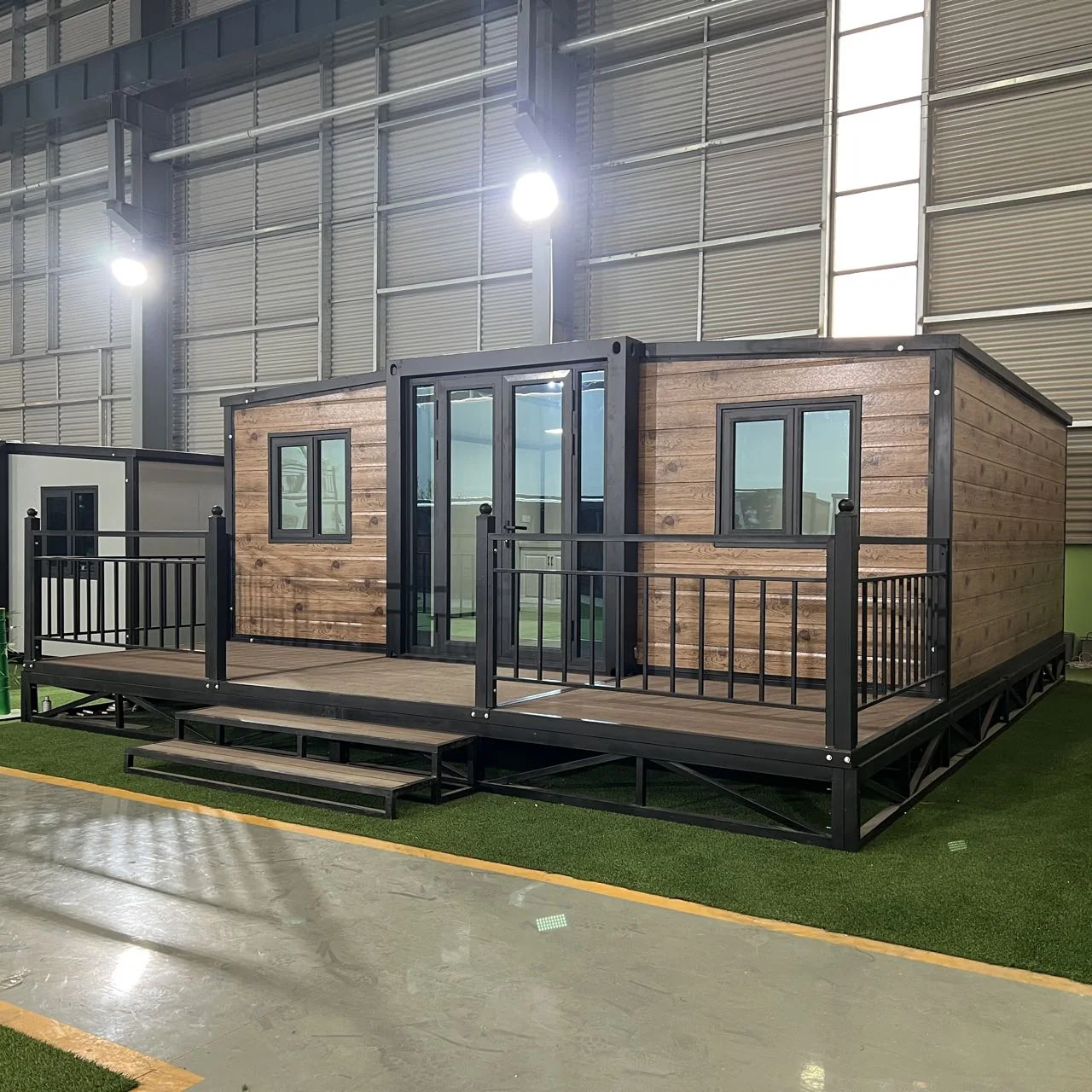 Module with a deck on display at the factory.